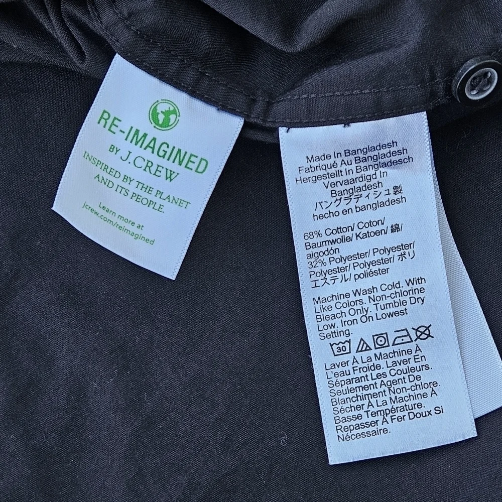 J. Crew Slim Fit Stretch Performance Black Button Down Shirt Men's Size Medium
